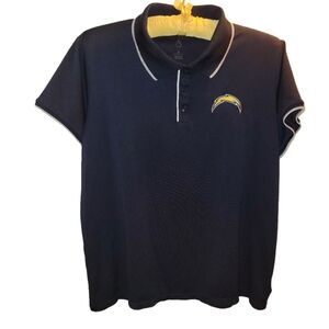 NFL LA Chargers Antigua Navy Polo With White Tipping & 3 Button Placket Size XL